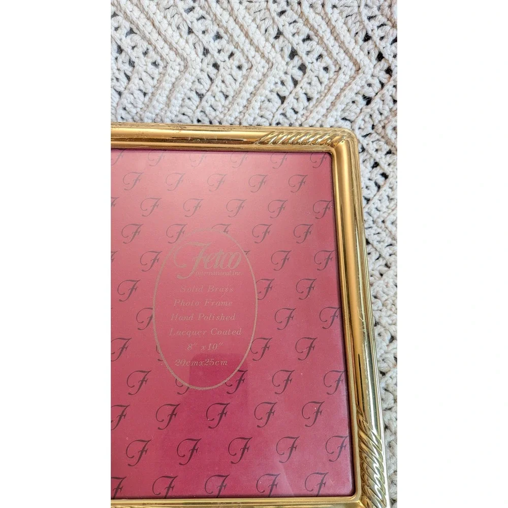 Fetco International Solid Brass 8x10 Photo Frame Gold Hand Polished Vintage